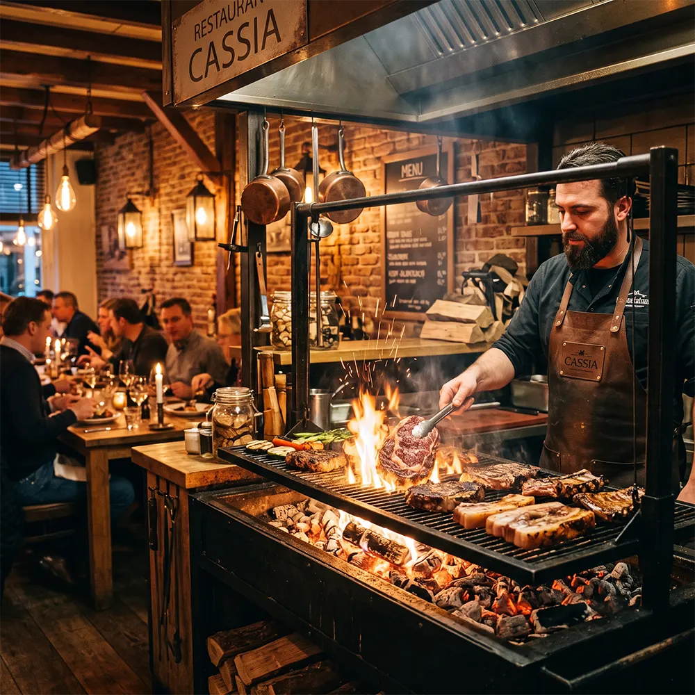 Houtskoolgrill bij Cassia
