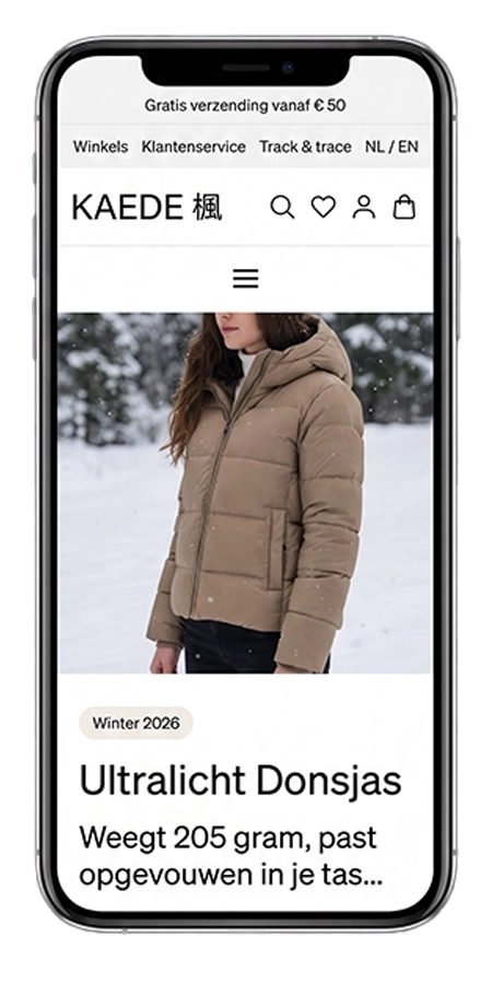 De KAEDE app op een telefoon
