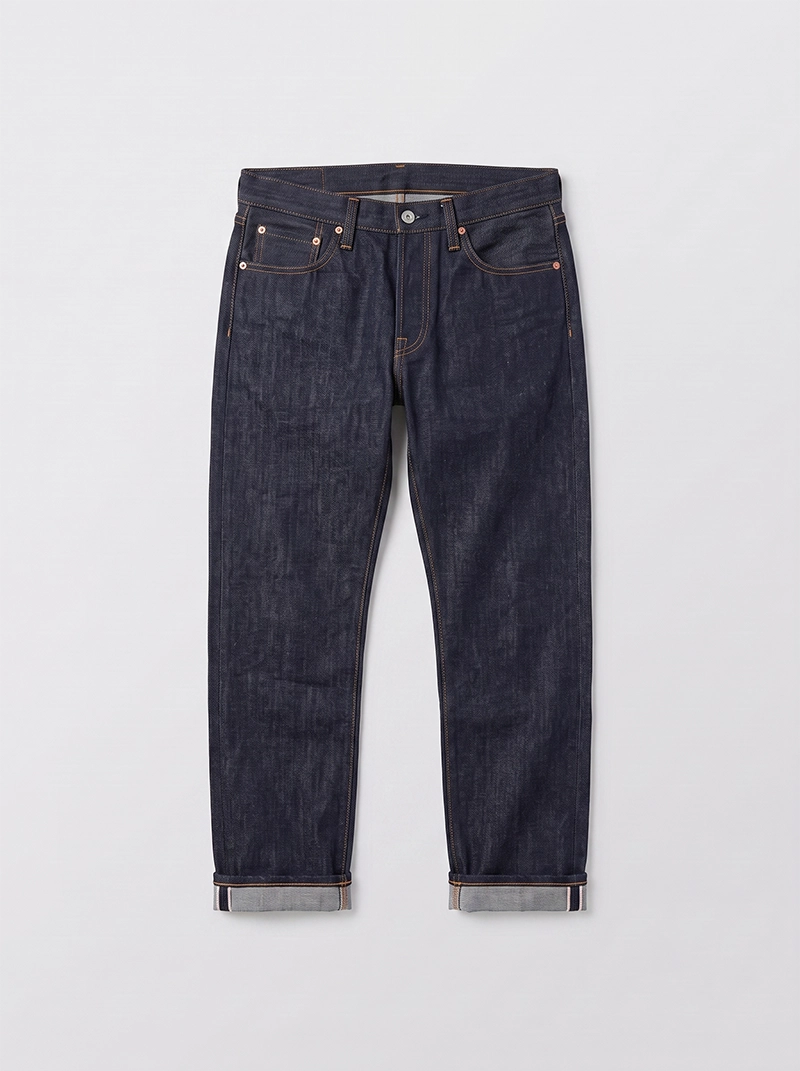 Rechte jeans in donkere indigo wassing