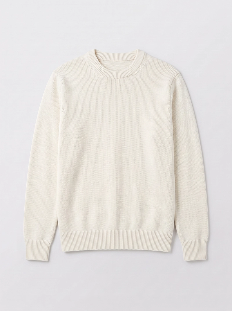 Katoenen sweater in gebroken wit