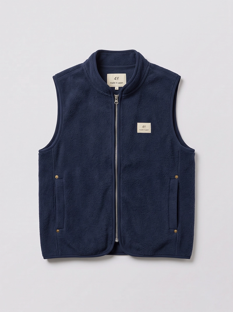 Fleecevest met rits in donkerblauw