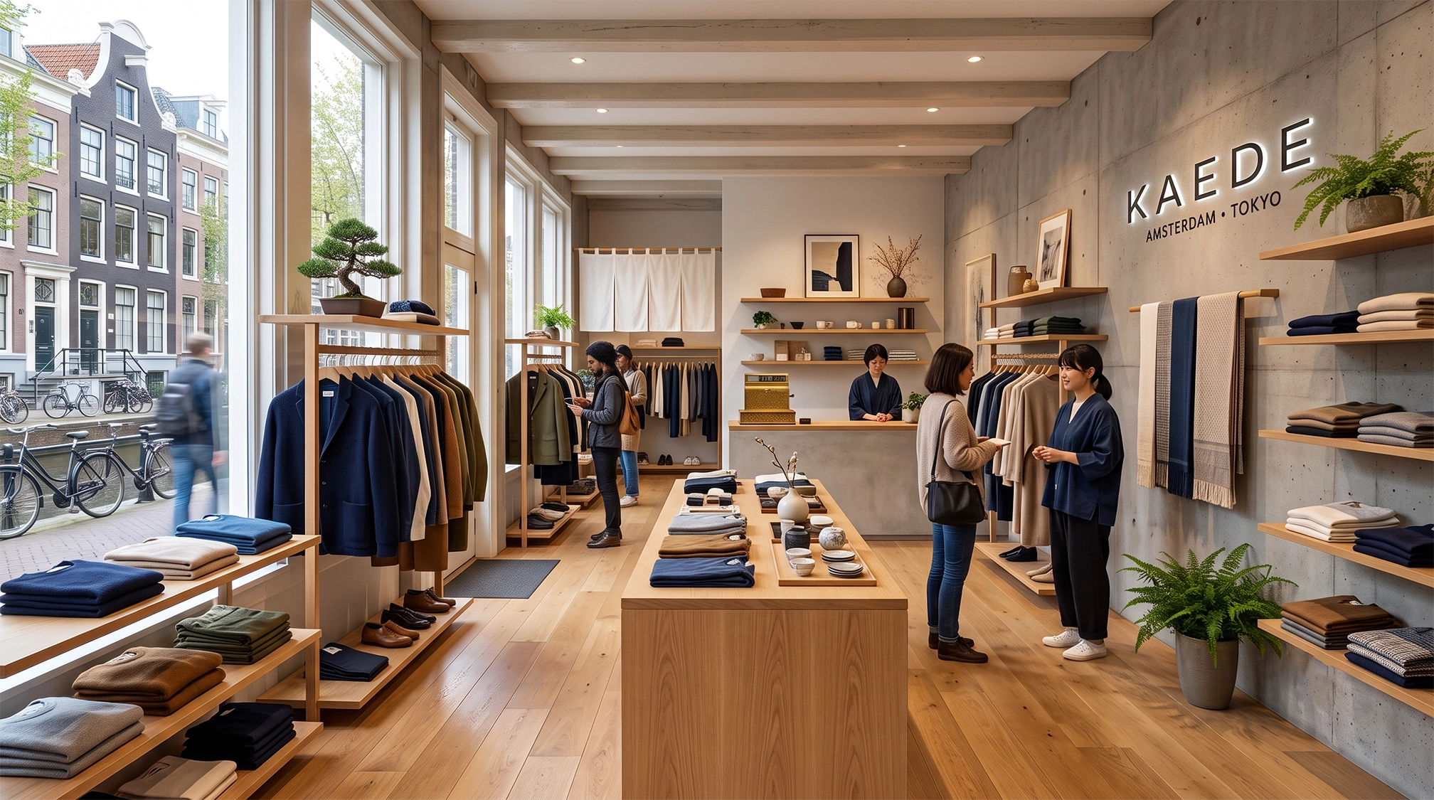 Interieur van de KAEDE winkel in Amsterdam