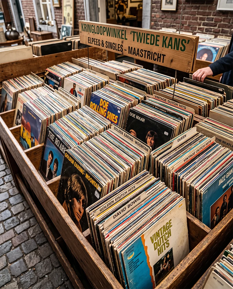 Bak met tweedehands lp's