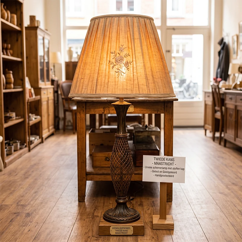 Schemerlamp met stoffen kap