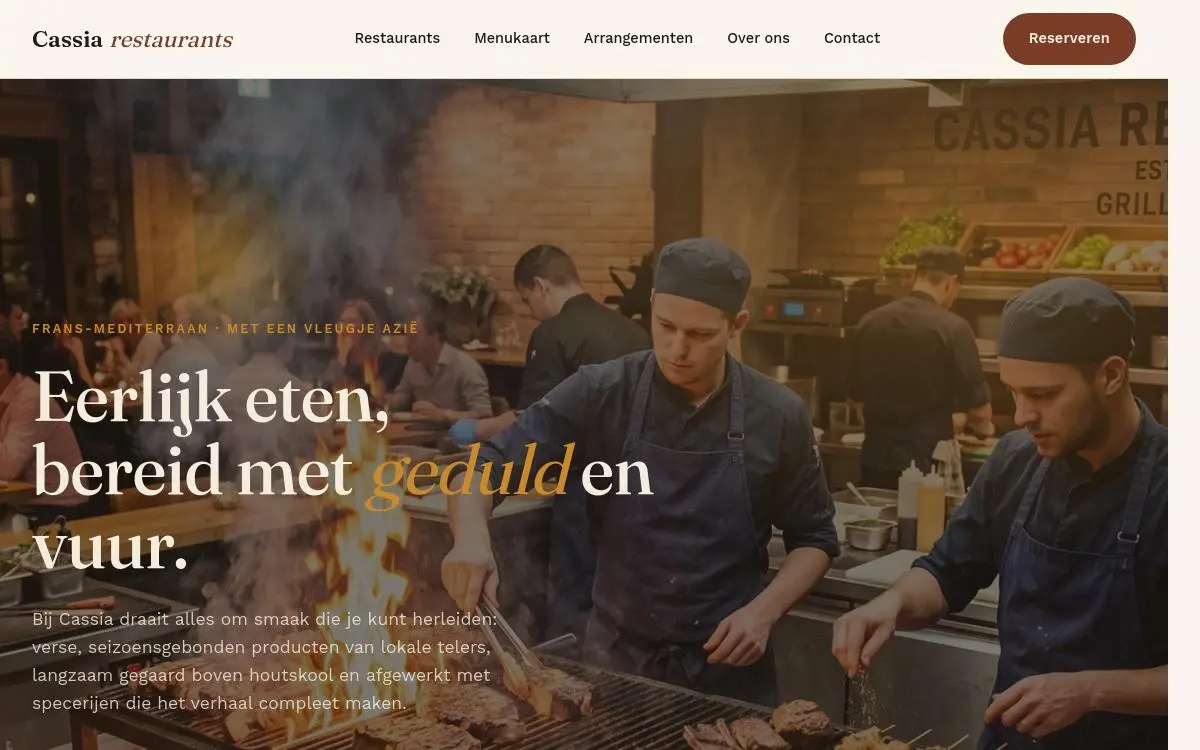 Website Cassia, grillrestaurant