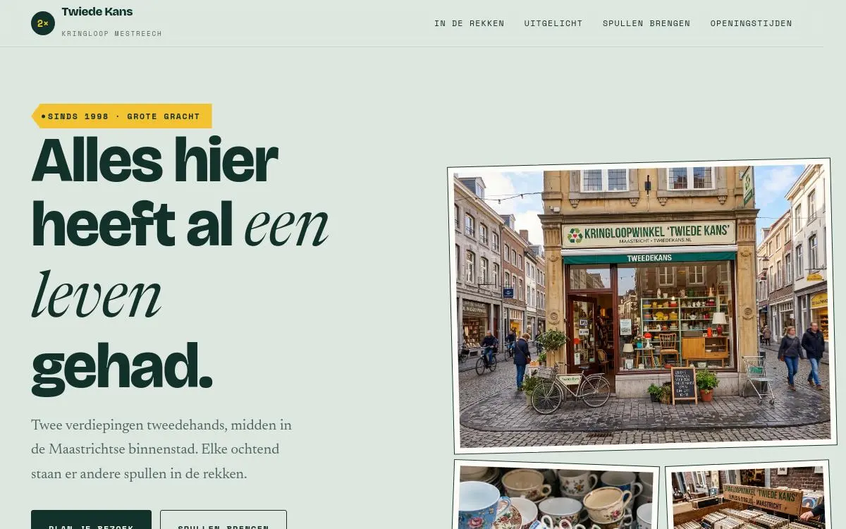 Website Kringloop Twiede Kans